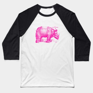 Albrecht Durer's Rhinoceros in Pink Baseball T-Shirt